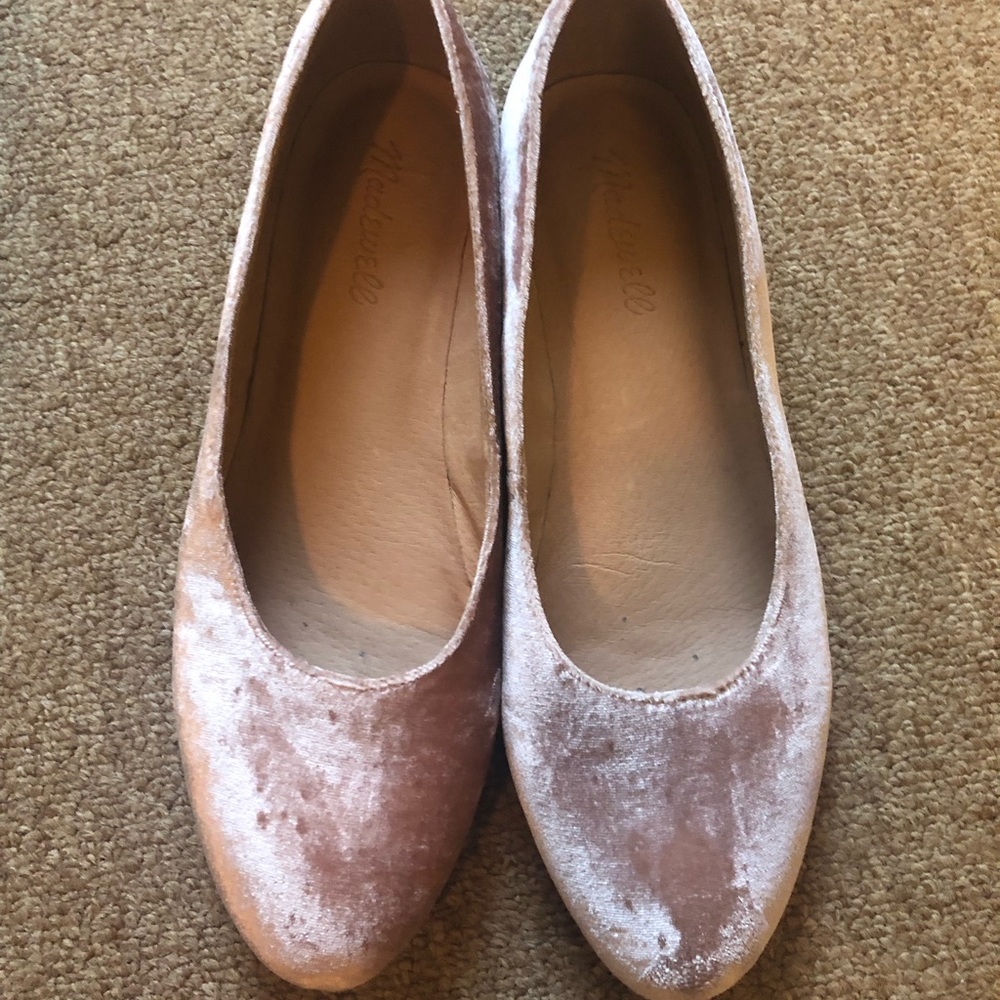 Madewell light pink velvet ballet flat